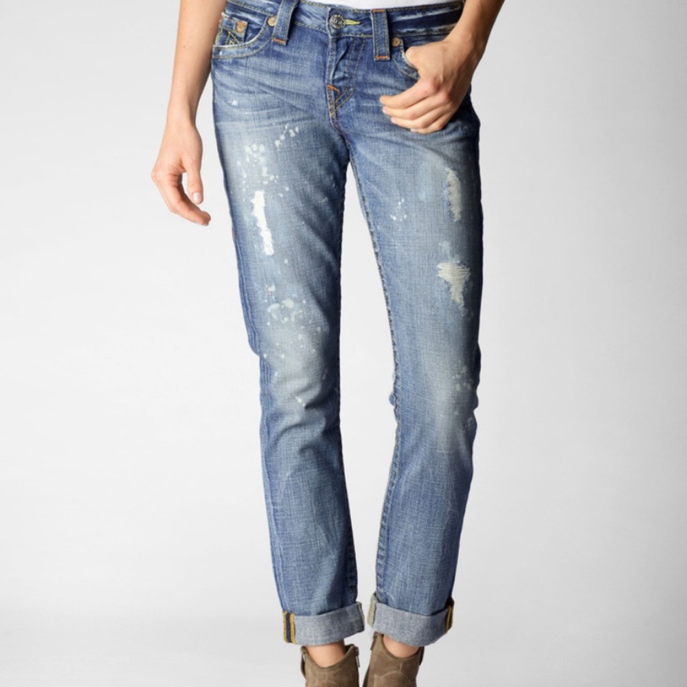 Vintage True Religion Brianna Boyfriend Jeans Womens Size 27